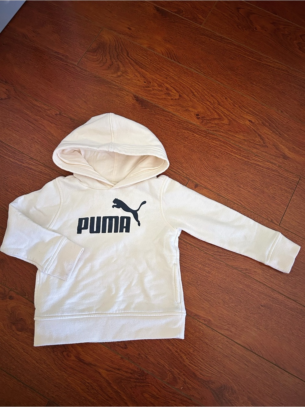 PUMA Toddler Hoodie 18M White Pullover Sweatshirt Logo Hoodie